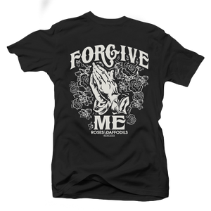 "FORGIVE ME" (Left Chest & Full Back) Black/Discharge - Tee (BACK VIEW)