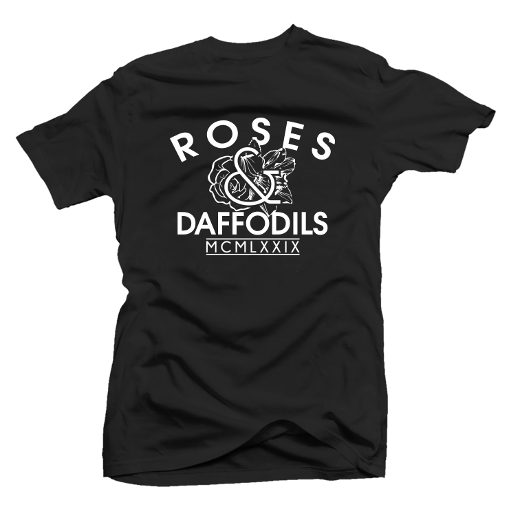 Roses & Daffodils: "LOGO TEE" Black/White - Tee