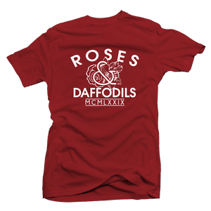 Roses & Daffodils: "LOGO TEE" Deep Red/White - Tee