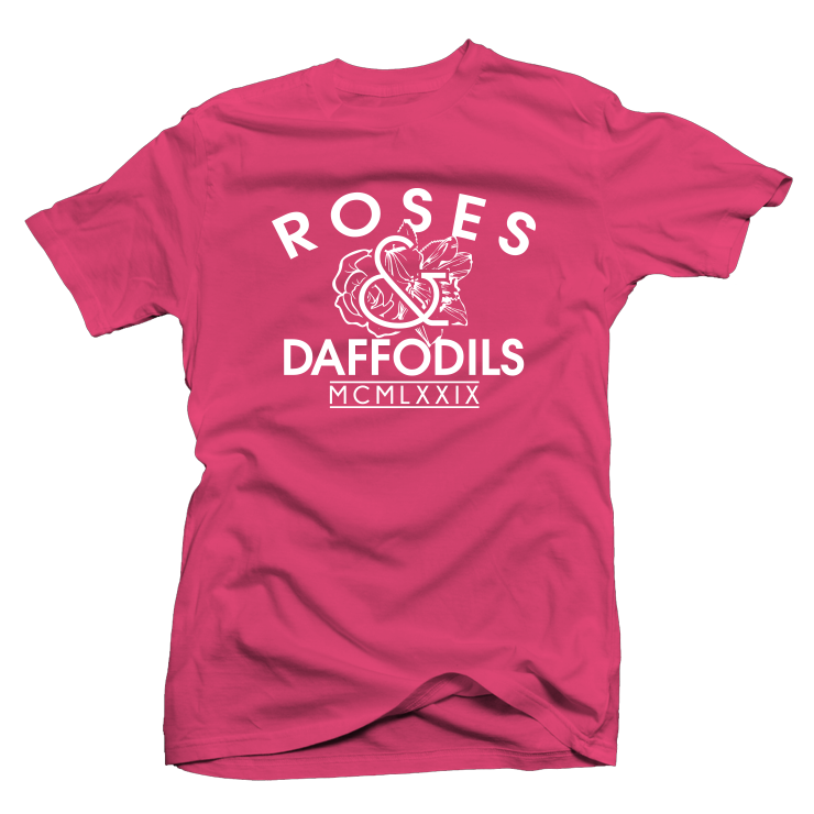 Roses & Daffodils: "LOGO TEE" Pink/White - Tee