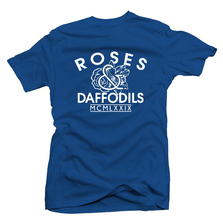 Roses & Daffodils: "LOGO TEE" Royal/White - Tee