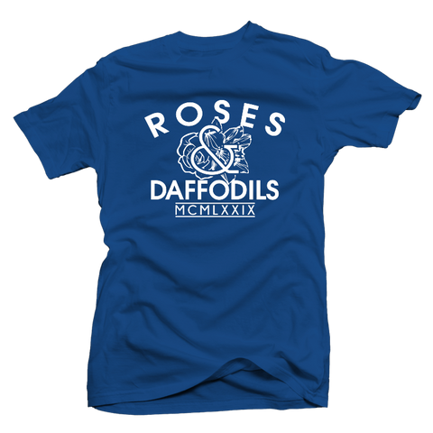 Roses & Daffodils: "LOGO TEE" Royal/White - Tee